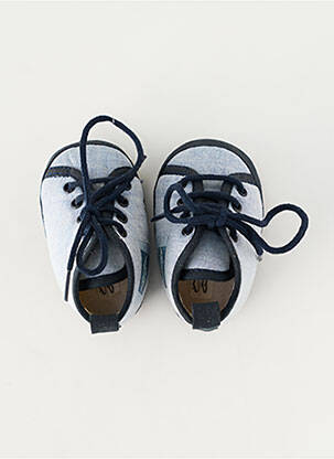 Chaussons/pantoufles fermeture lacets bout rond bleu CHAUSS'COEUR garçon
