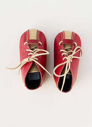 Chaussons/pantoufles fermeture lacets bout rond rouge CHAUSS'COEUR garçon