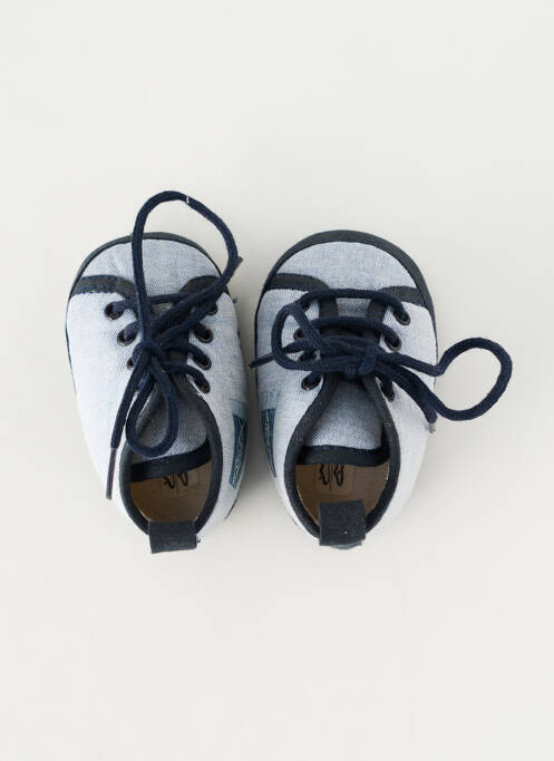 Chaussons/pantoufles fermeture lacets bout rond bleu CHAUSS'COEUR garcon