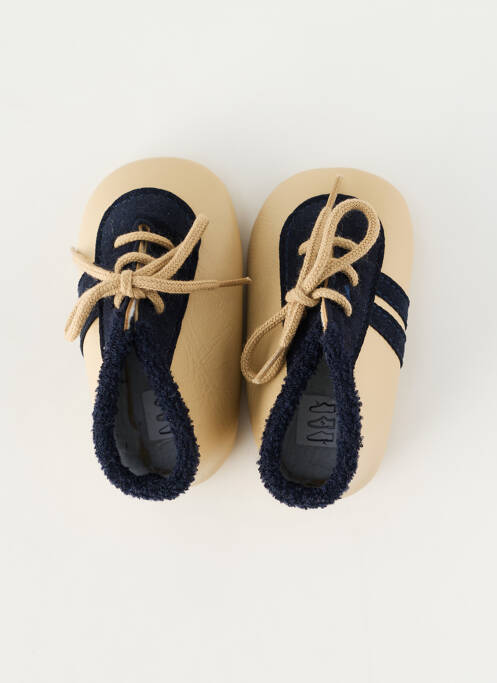 Chaussons/pantoufles fermeture lacets bout rond beige CHAUSS'COEUR garcon
