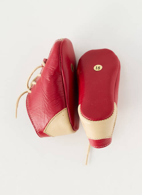 Chaussons/pantoufles fermeture lacets bout rond rouge CHAUSS'COEUR garcon