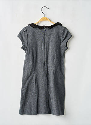 Robe mi-longue fermeture zippée au dos manches courtes gris MARESE fille