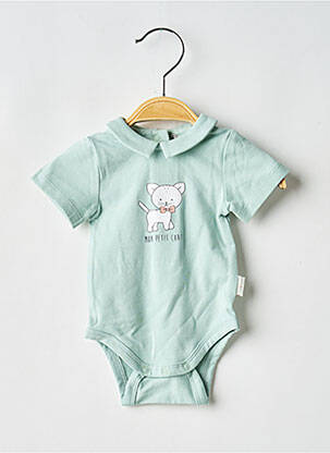 Body lingerie stretch vert P'TIT BISOU garcon