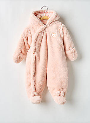 Combi-pantalon col rond manches longues rose P'TIT BISOU fille