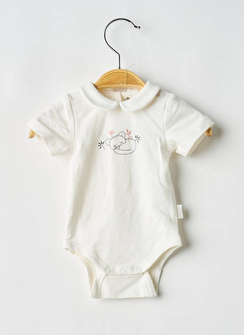 Body lingerie stretch blanc P'TIT BISOU fille