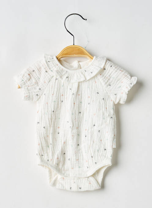 Body lingerie fermeture pressionnée à l'entrejambe blanc P'TIT BISOU fille