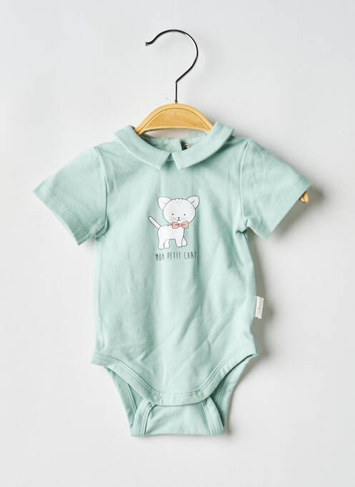Body lingerie stretch vert P'TIT BISOU garcon