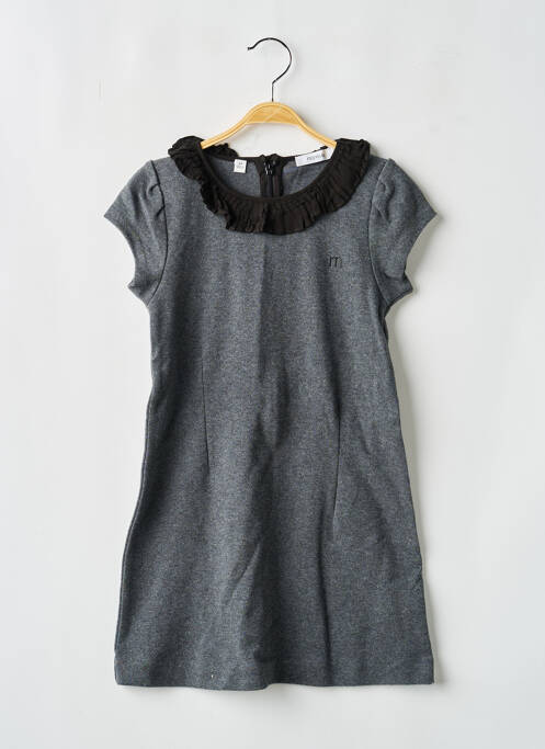 Robe mi-longue fermeture zippée au dos manches courtes gris MARESE fille