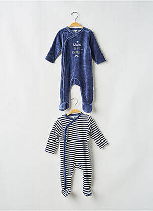 Pyjama fermeture pressionnée à l'entrejambe bleu P'TIT BISOU garcon
