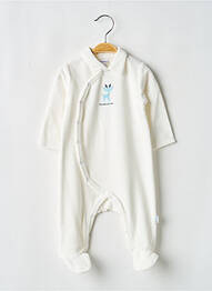 Pyjama fermeture pressionnée à l'entrejambe blanc P'TIT BISOU garcon
