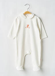 Pyjama fermeture pressionnée blanc P'TIT BISOU fille