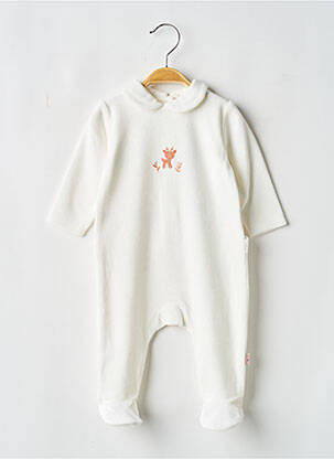 Pyjama fermeture pressionnée blanc P'TIT BISOU fille