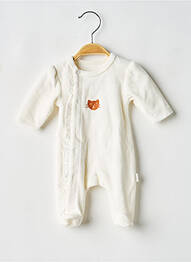 Pyjama fermeture pressionnée blanc P'TIT BISOU fille