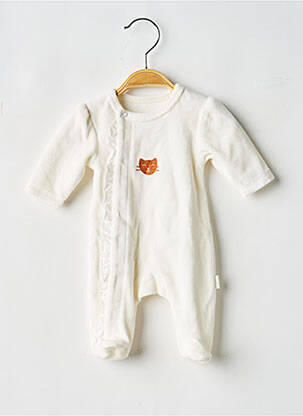 Pyjama fermeture pressionnée blanc P'TIT BISOU fille