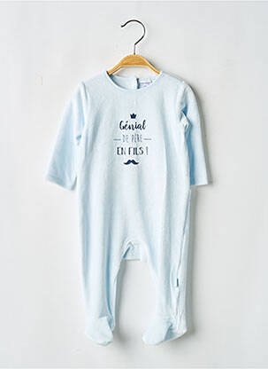 Pyjama fermeture pressionnée bleu P'TIT BISOU garcon