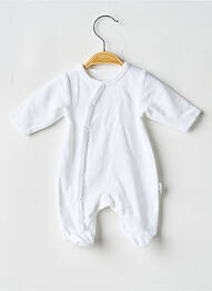 Pyjama fermeture pressionnée blanc P'TIT BISOU fille