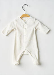 Pyjama fermeture pressionnée à l'entrejambe blanc P'TIT BISOU garcon
