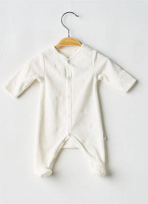 Pyjama fermeture pressionnée à l'entrejambe blanc P'TIT BISOU garcon