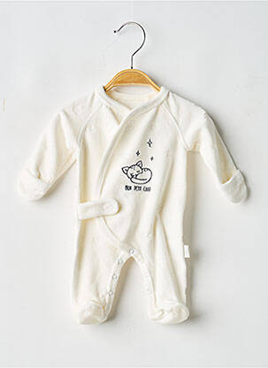 Pyjama fermeture pressionnée à l'entrejambe beige P'TIT BISOU garcon