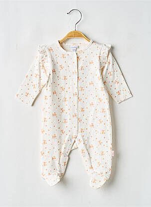 Pyjama fermeture pressionnée à l'entrejambe orange P'TIT BISOU fille