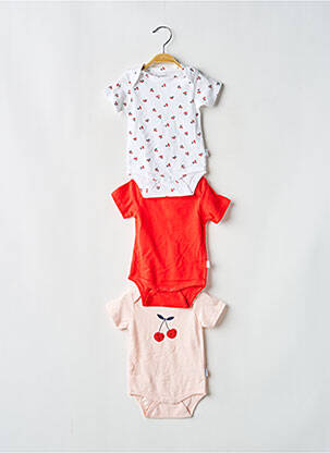 Body lingerie imprimé fantaisie rouge P'TIT BISOU fille