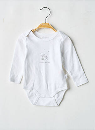 Body lingerie fermeture pressionnée blanc P'TIT BISOU fille