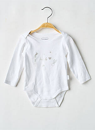 Body lingerie fermeture pressionnée blanc P'TIT BISOU fille
