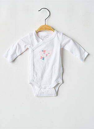 Body lingerie fermeture pressionnée blanc P'TIT BISOU fille