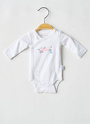 Body lingerie fermeture pressionnée blanc P'TIT BISOU fille