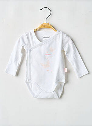 Body lingerie fermeture pressionnée blanc P'TIT BISOU fille