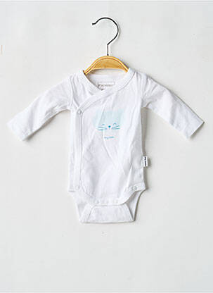 Body lingerie fermeture pressionnée blanc P'TIT BISOU garcon