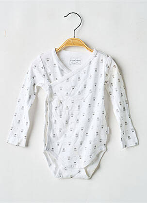Body lingerie imprimé fantaisie blanc P'TIT BISOU garcon