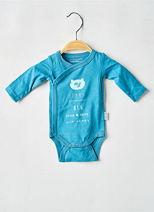 Body lingerie fermeture pressionnée bleu P'TIT BISOU garcon