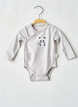 Body lingerie sérigraphie gris P'TIT BISOU garcon
