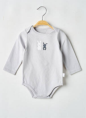 Body lingerie fermeture pressionnée gris P'TIT BISOU garcon