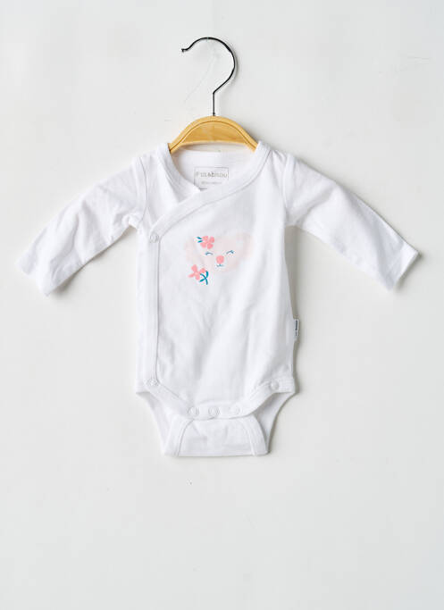 Body lingerie fermeture pressionnée blanc P'TIT BISOU fille