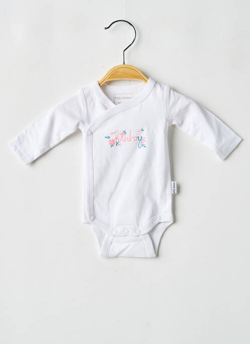Body lingerie fermeture pressionnée blanc P'TIT BISOU fille