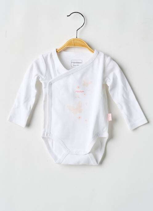 Body lingerie fermeture pressionnée blanc P'TIT BISOU fille