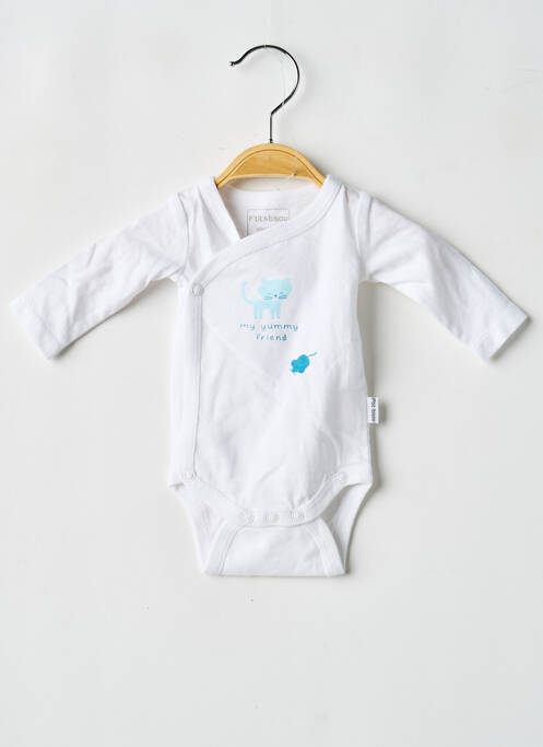 Body lingerie fermeture pressionnée blanc P'TIT BISOU garcon