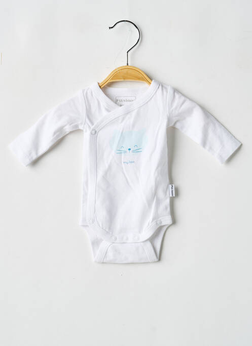 Body lingerie fermeture pressionnée blanc P'TIT BISOU garcon