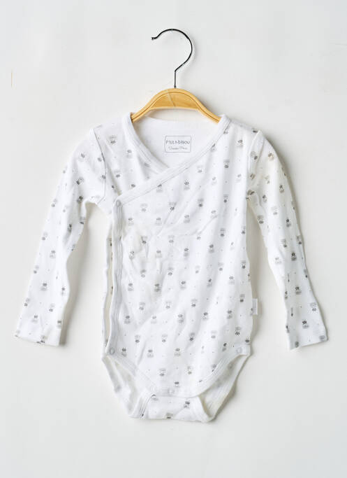 Body lingerie imprimé fantaisie blanc P'TIT BISOU garcon