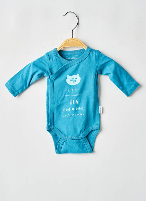 Body lingerie fermeture pressionnée bleu P'TIT BISOU garcon