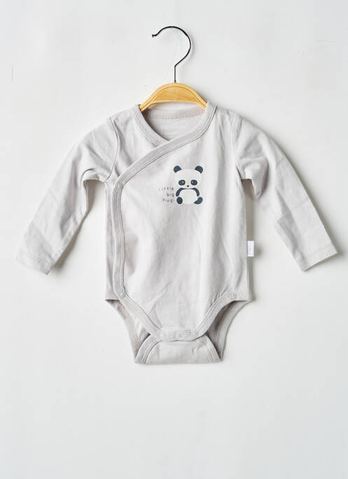 Body lingerie sérigraphie gris P'TIT BISOU garcon