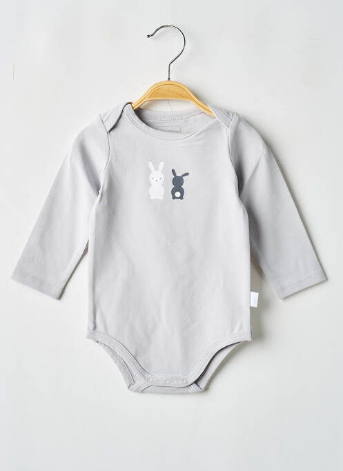 Body lingerie fermeture pressionnée gris P'TIT BISOU garcon