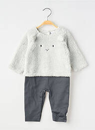 Combi-pantalon coupe cintrée manches longues gris P'TIT BISOU garcon