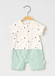 Combishort imprimé animal manches courtes vert P'TIT BISOU garcon