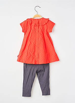 Ensemble pantalon broderie rouge P'TIT BISOU fille