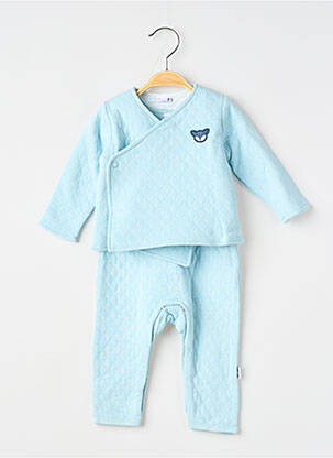 Ensemble pantalon fermeture pressionnée bleu P'TIT BISOU garcon