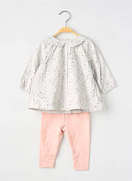 Ensemble pantalon fermeture pressionnée gris P'TIT BISOU fille
