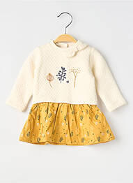 Robe mi-longue col rond manches longues beige MARESE fille